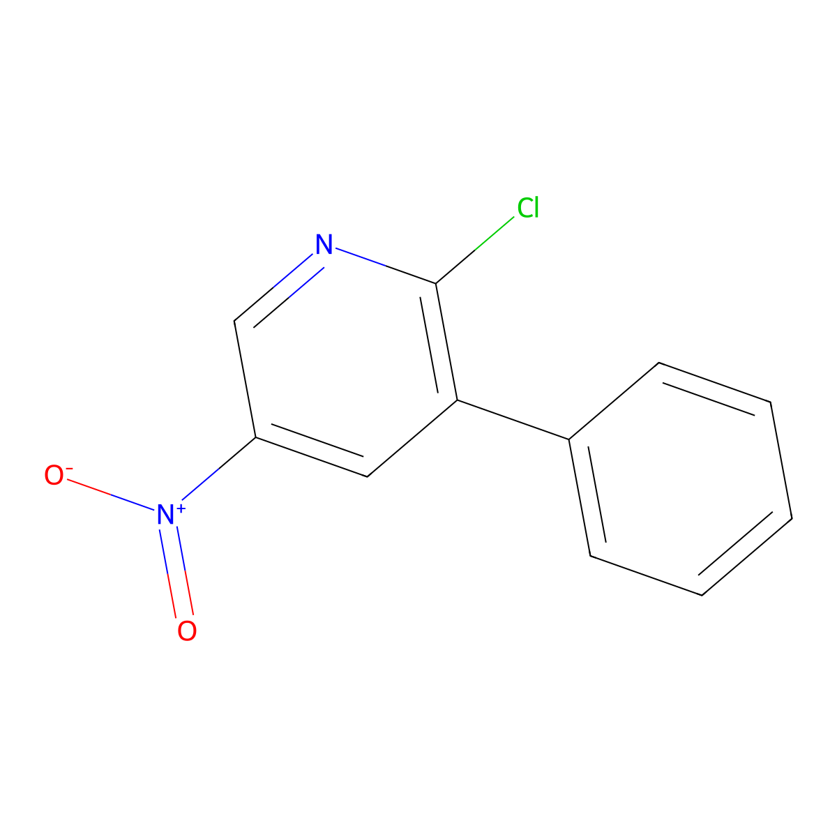 2-Chloro-5-nitro-3-phenylpyridine molecular structure, CAS 1119088-46-8