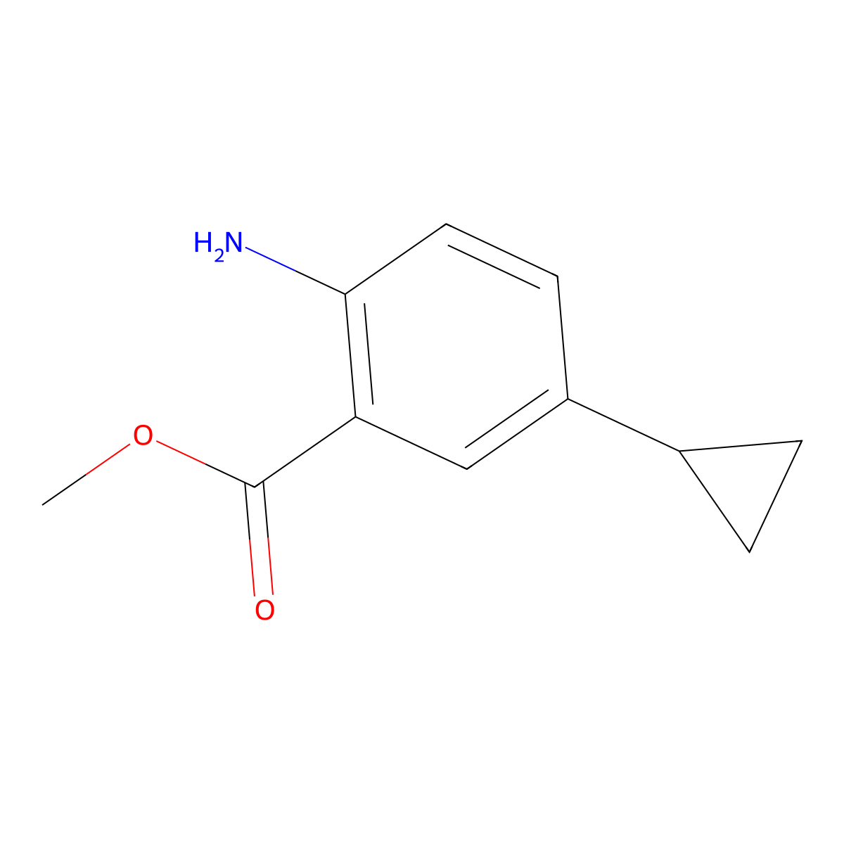 Methyl 2-amino-5-cyclopropylbenzoate molecular structure, CAS 1119088-76-4