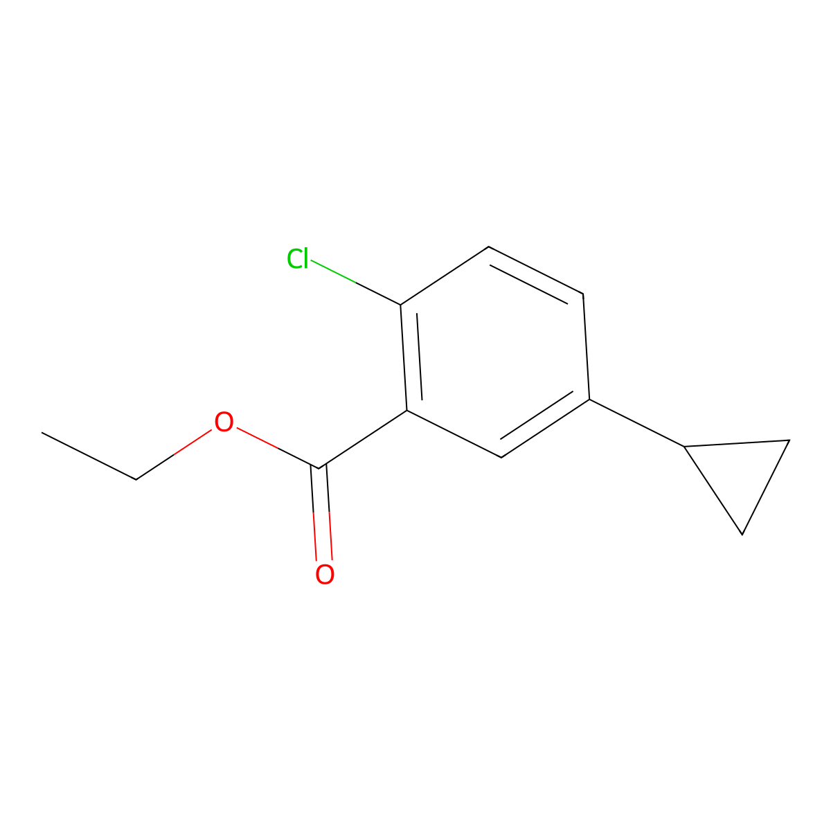Ethyl 2-chloro-5-cyclopropylbenzoate molecular structure, CAS 1119088-79-7