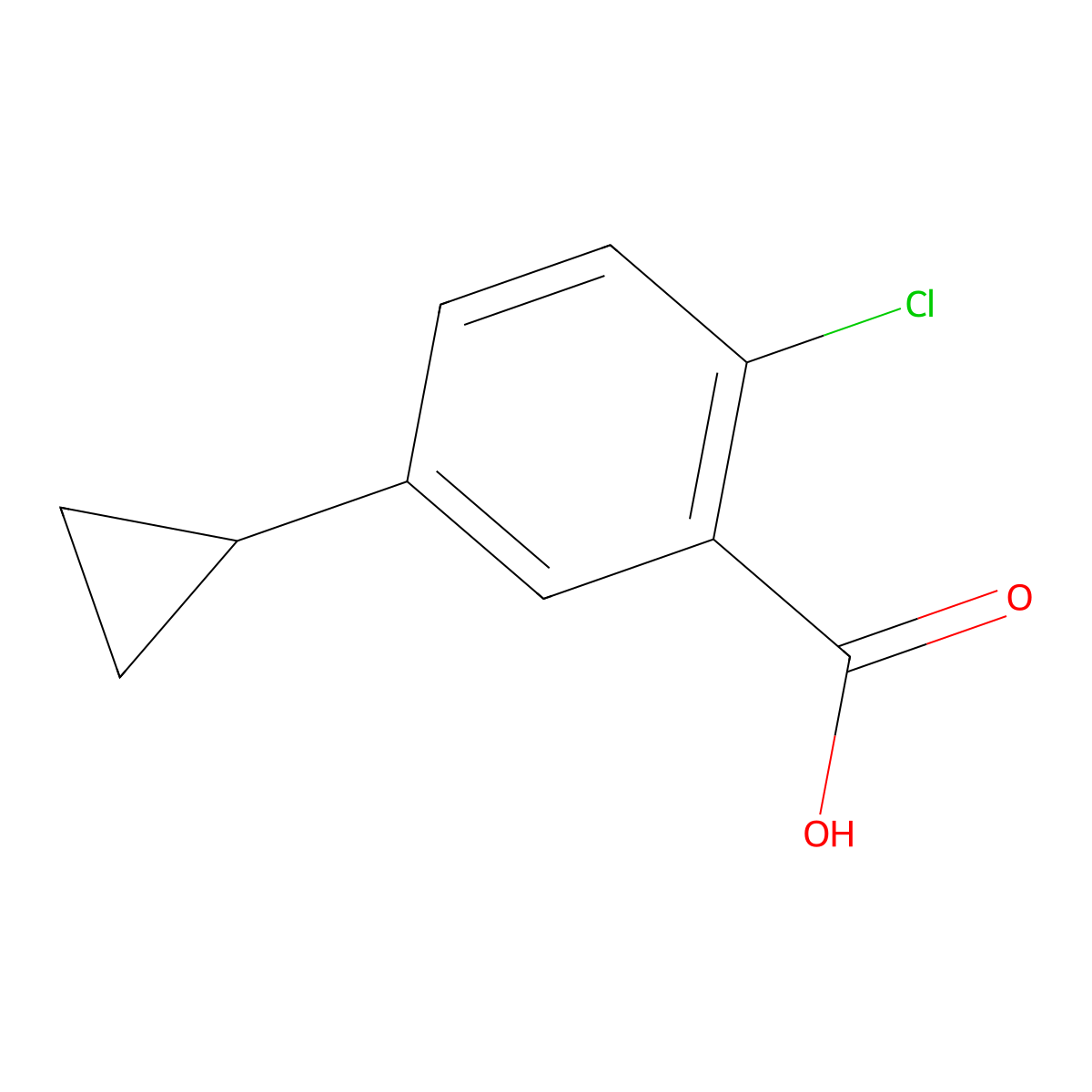 2-Chloro-5-cyclopropylbenzoic acid molecular structure, CAS 1119088-88-8