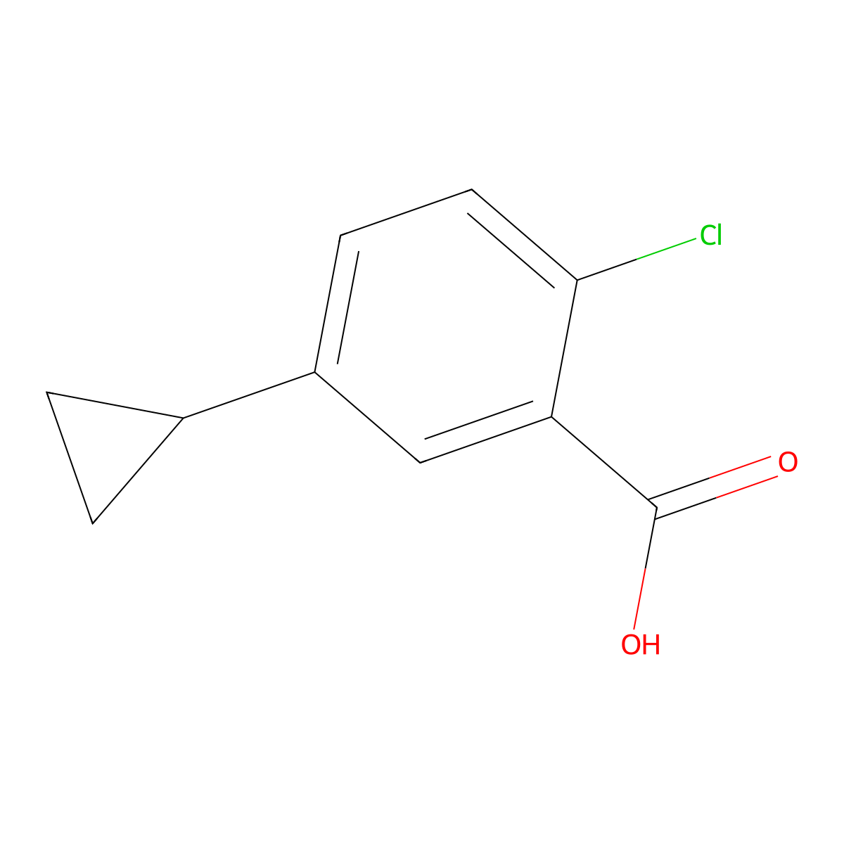 2-Chloro-5-cyclopropylbenzoic acid molecular structure, CAS 1119088-88-8