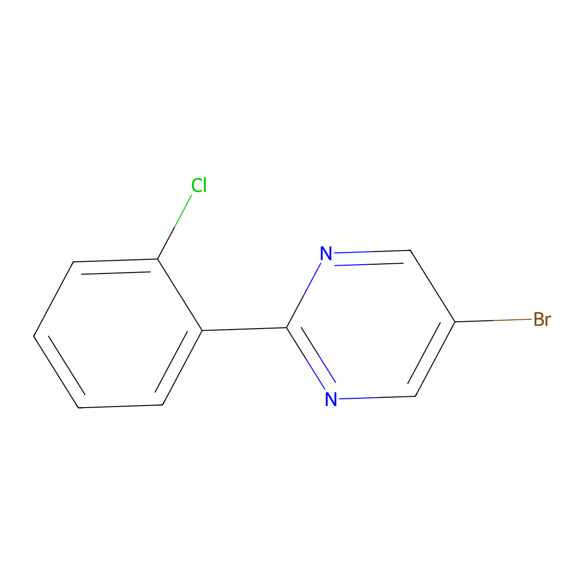 5-Bromo-2-(2-chlorophenyl)pyrimidine molecular structure, CAS 1119089-12-1