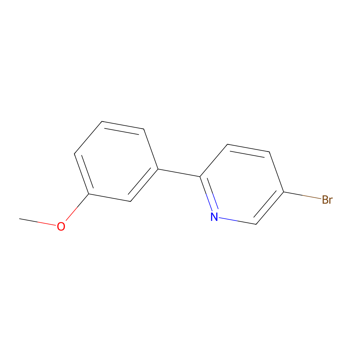 5-Bromo-2-(3-methoxyphenyl)pyridine molecular structure, CAS 1119089-23-4