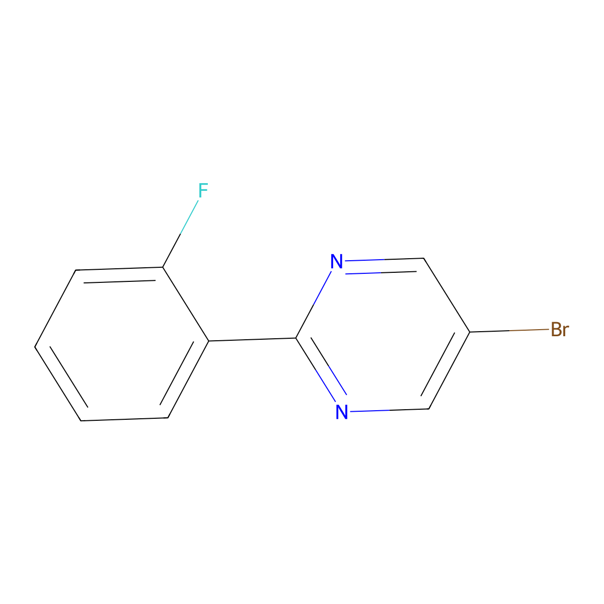 5-Bromo-2-(2-fluorophenyl)pyrimidine molecular structure, CAS 1119089-46-1