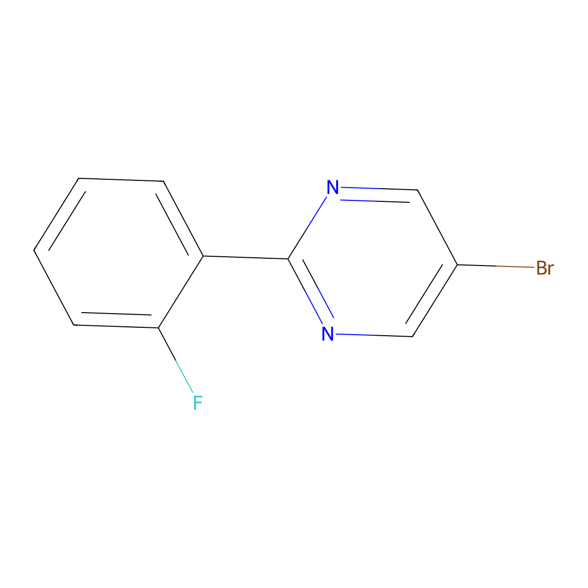5-Bromo-2-(2-fluorophenyl)pyrimidine molecular structure, CAS 1119089-46-1