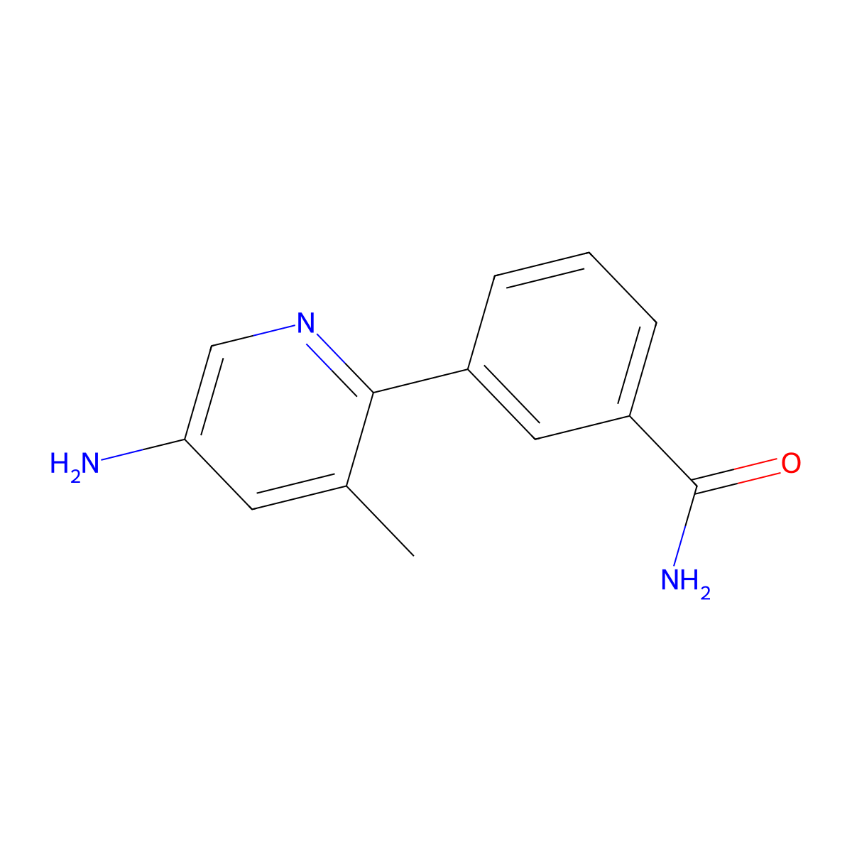 3-(5-Amino-3-methylpyridin-2-yl)benzamide molecular structure, CAS 1119089-60-9