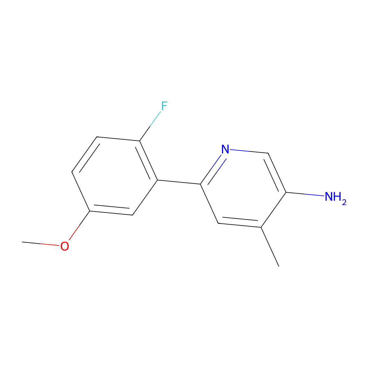 6-(2-Fluoro-5-methoxyphenyl)-4-methylpyridin-3-amine molecular structure, CAS 1119089-66-5