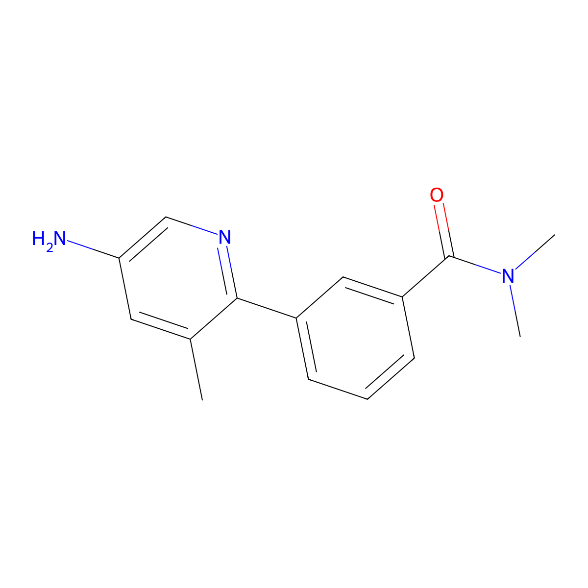 3-(5-amino-3-methylpyridin-2-yl)-N,N-dimethylbenzamide molecular structure, CAS 1119089-68-7