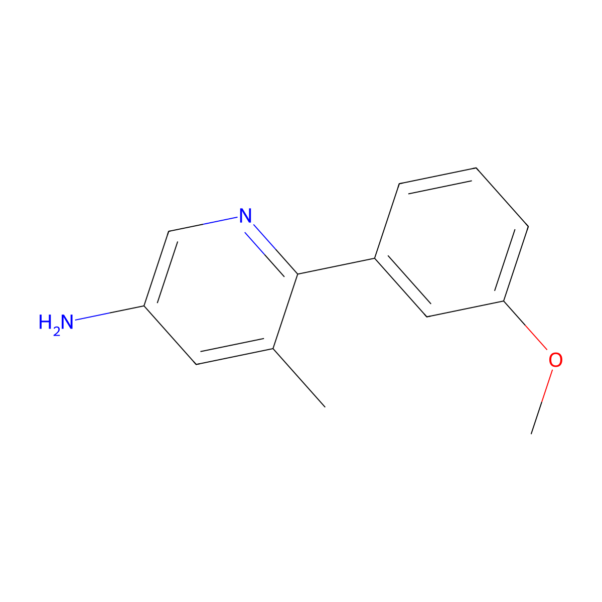 6-(3-Methoxyphenyl)-5-methylpyridin-3-amine molecular structure, CAS 1119089-72-3