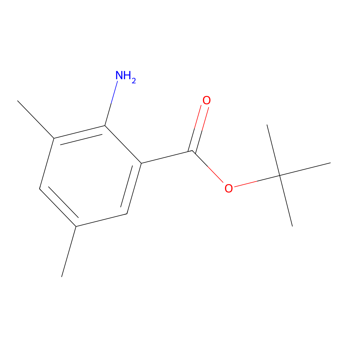 Tert-butyl 2-amino-3,5-dimethylbenzoate molecular structure, CAS 1119089-88-1