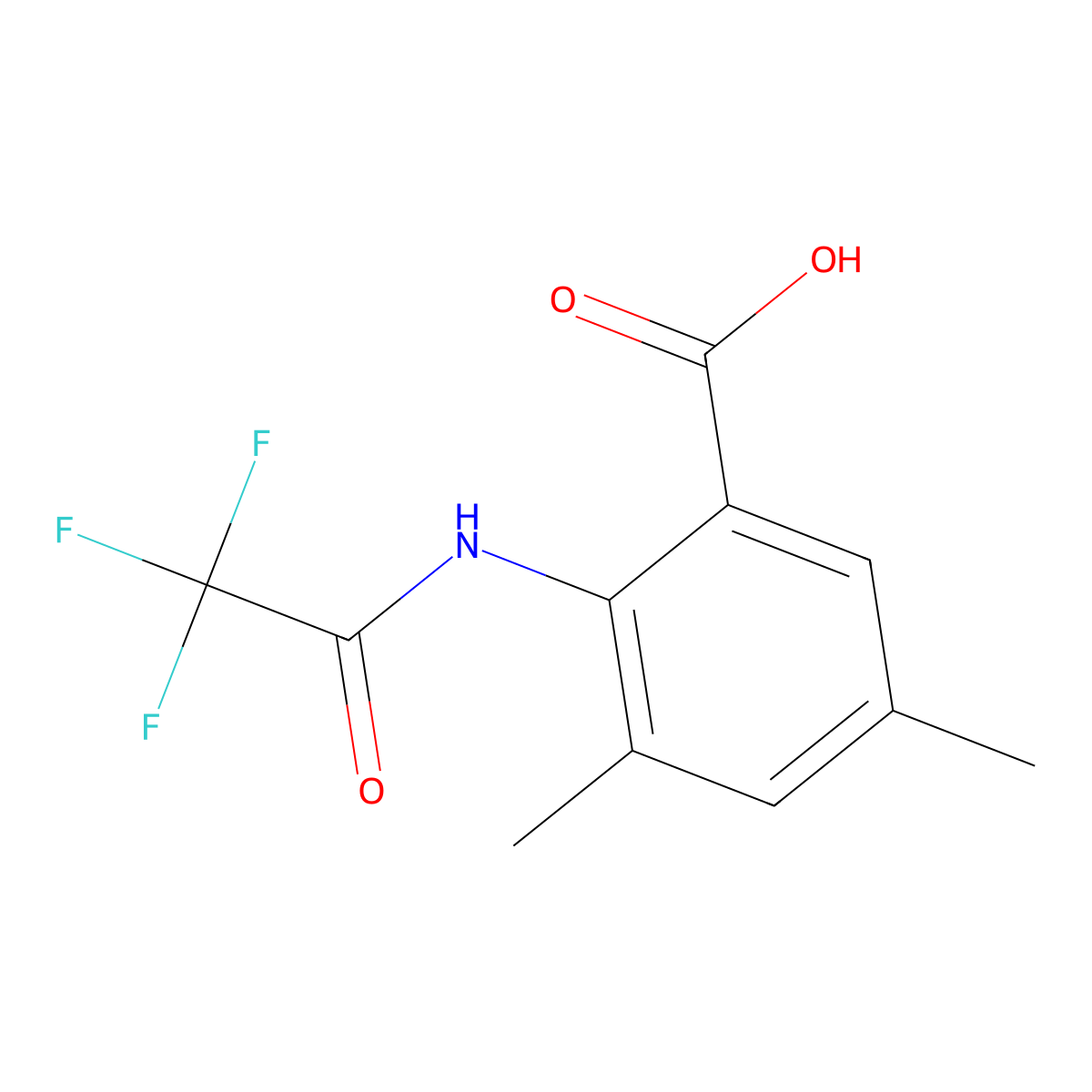 3,5-Dimethyl-2-(trifluoroacetamido)benzoic acid molecular structure, CAS 1119089-90-5