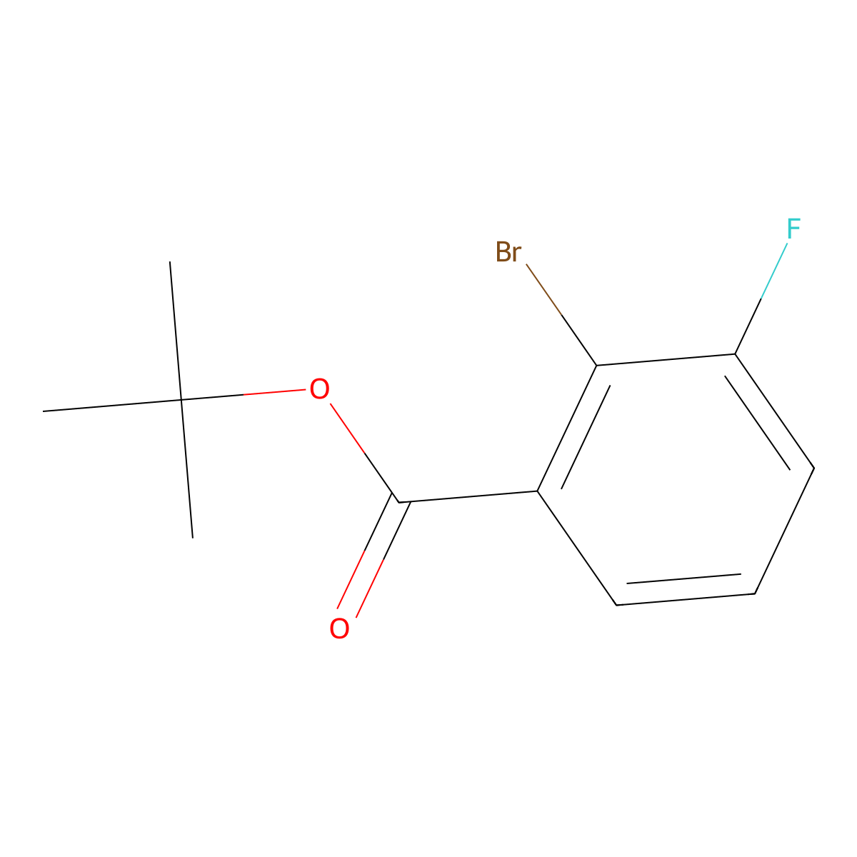 Tert-butyl 2-bromo-3-fluorobenzoate molecular structure, CAS 1119089-99-4
