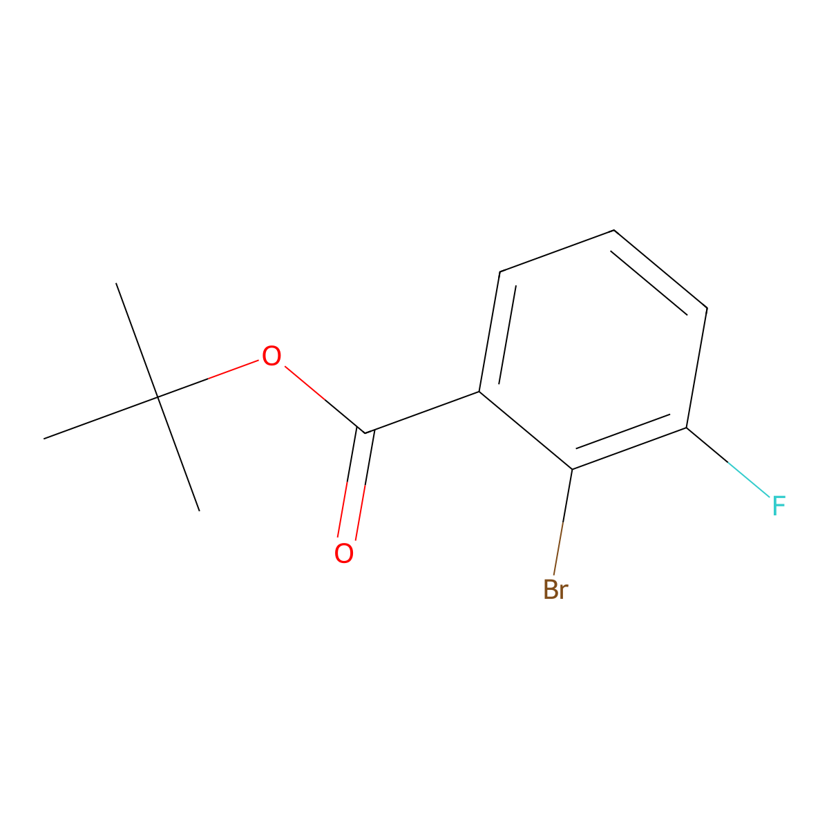 Tert-butyl 2-bromo-3-fluorobenzoate molecular structure, CAS 1119089-99-4