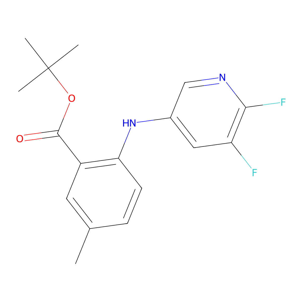 tert-Butyl 2-((5,6-difluoropyridin-3-yl)amino)-5-methylbenzoate molecular structure, CAS 1119090-76-4