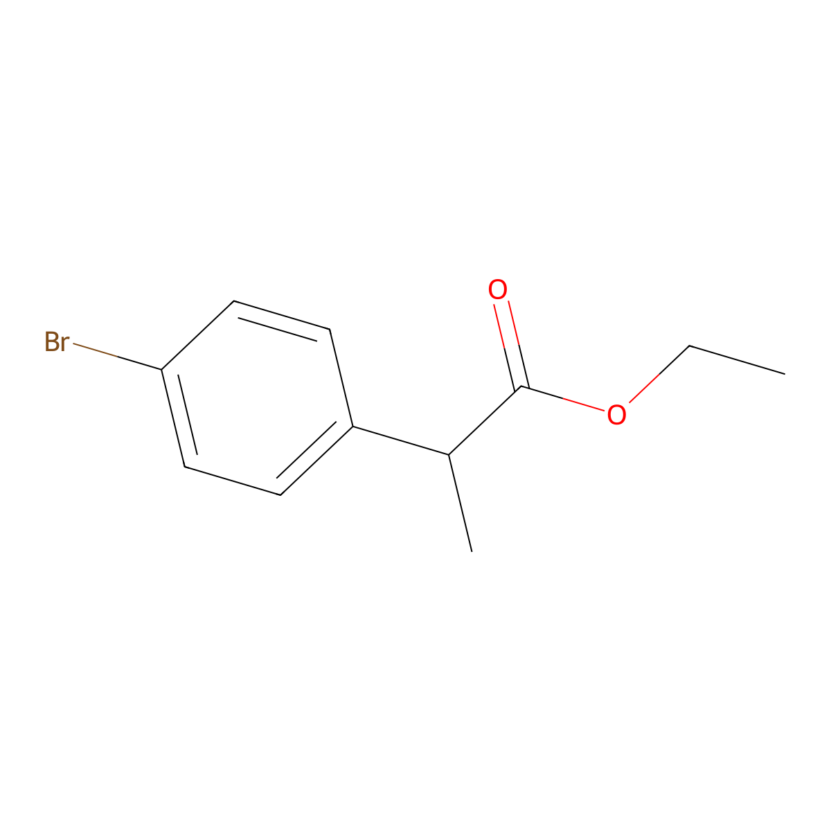 Ethyl 2-(4-bromophenyl)propanoate molecular structure, CAS 111914-79-5