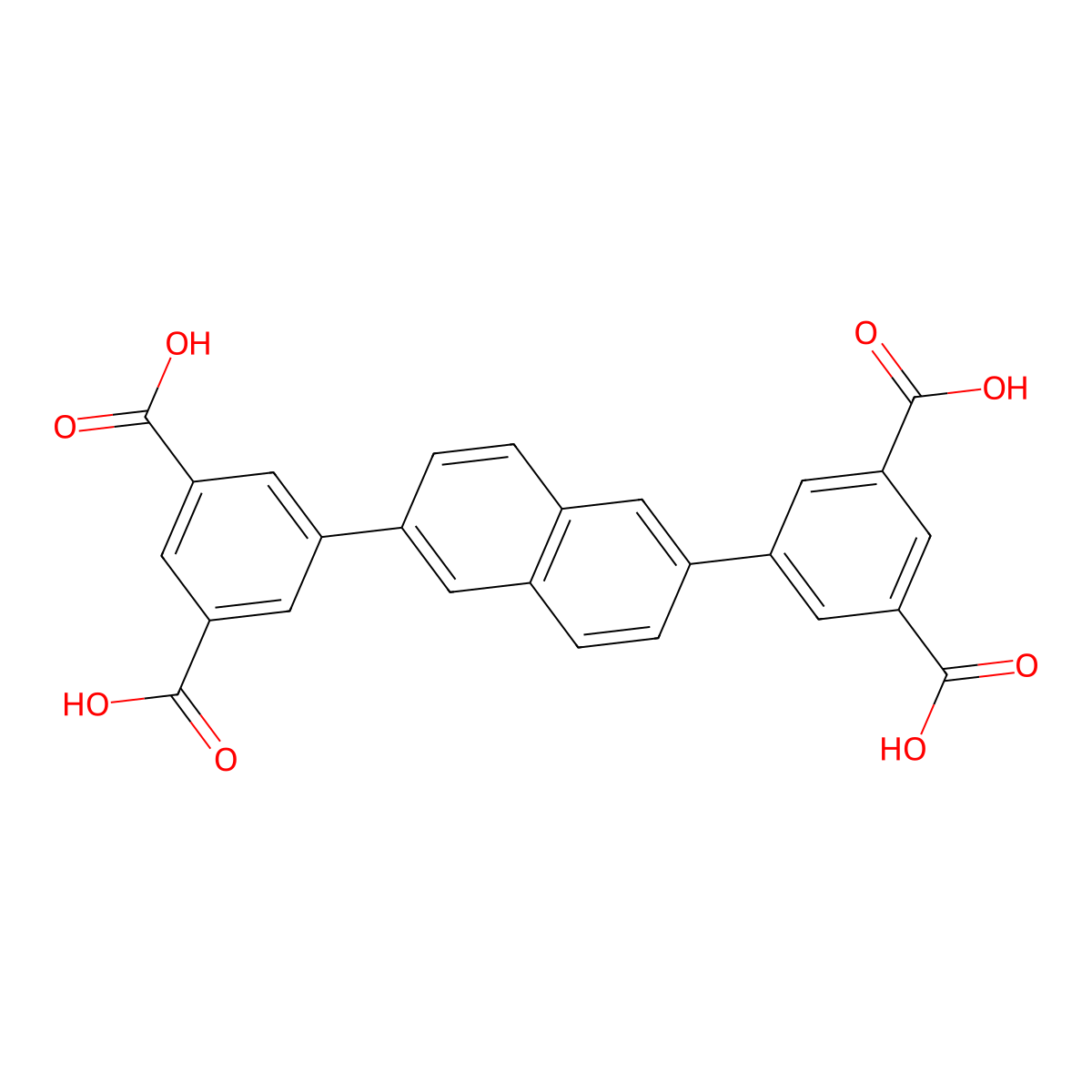 5,5'-(Naphthalene-2,6-diyl)diisophthalic acid molecular structure, CAS 1119195-95-7