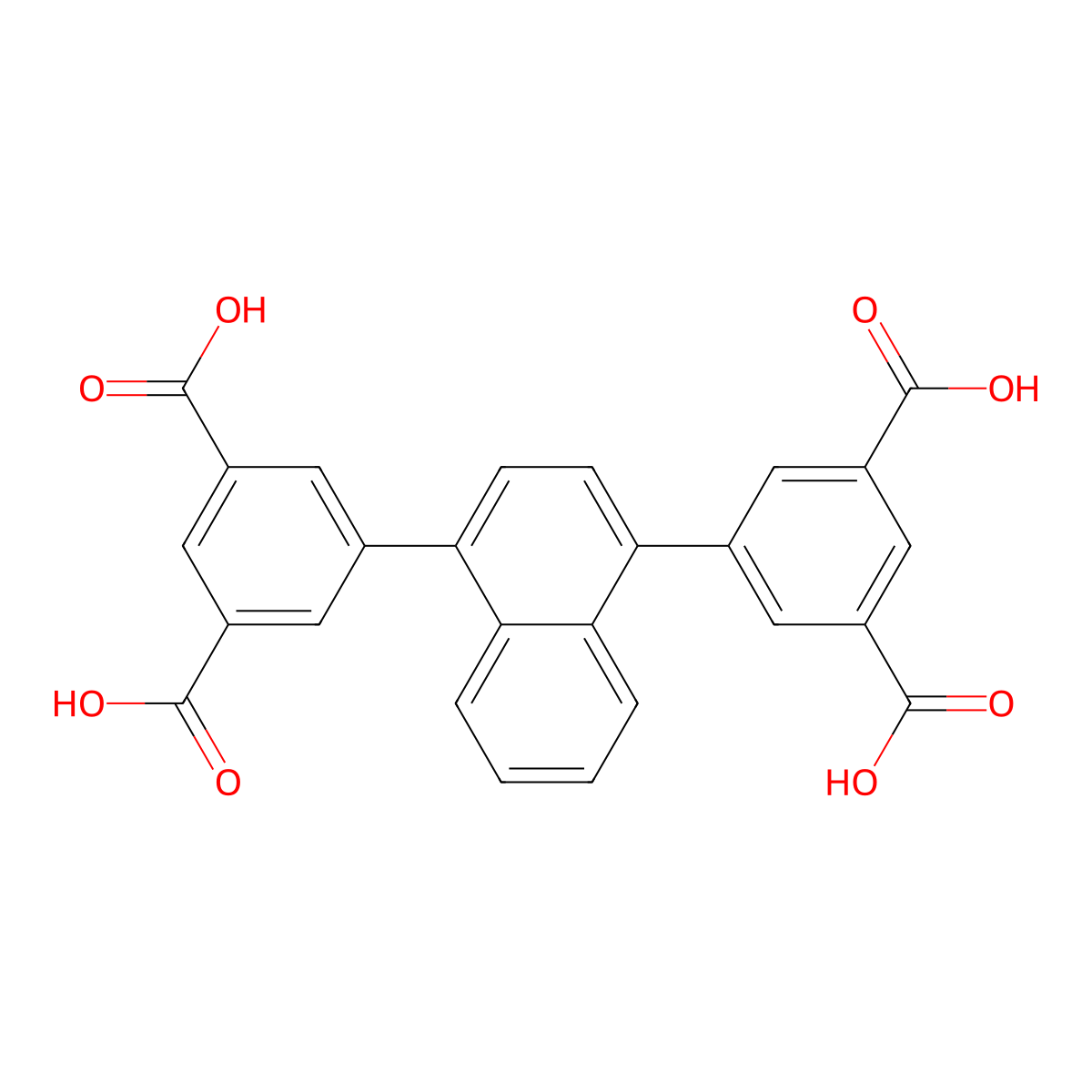 5,5'-(Naphthalene-1,4-diyl)diisophthalic acid molecular structure, CAS 1119196-01-8