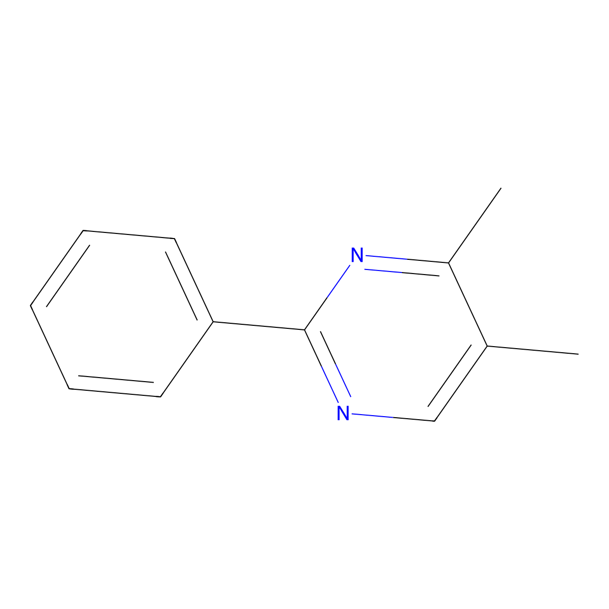 4,5-Dimethyl-2-phenylpyrimidine molecular structure, CAS 111921-74-5