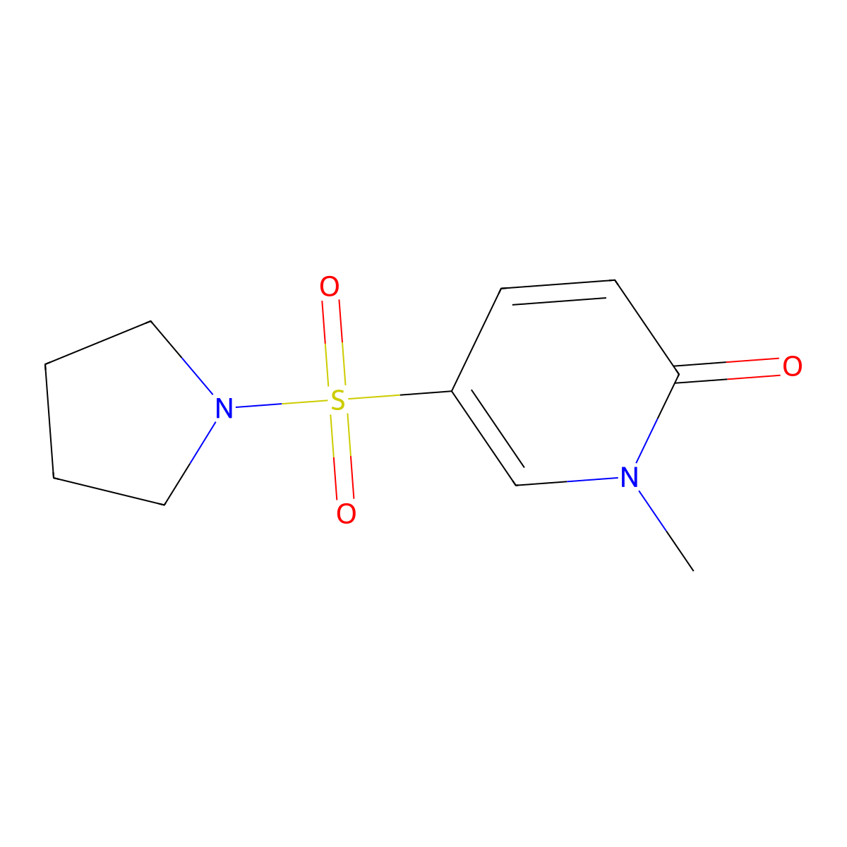 1-Methyl-5-(pyrrolidine-1-sulfonyl)-1,2-dihydropyridin-2-one molecular structure, CAS 1119213-91-0