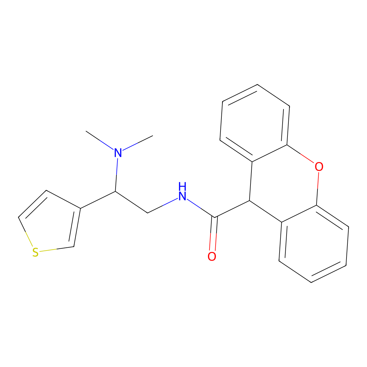 N-[2-(dimethylamino)-2-(thiophen-3-yl)ethyl]-9H-xanthene-9-carboxamide molecular structure, CAS 1119252-54-8