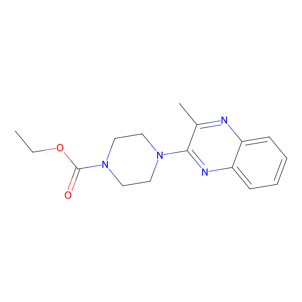 Ethyl 4-(3-methylquinoxalin-2-yl)piperazine-1-carboxylate molecular structure, CAS 1119261-06-1