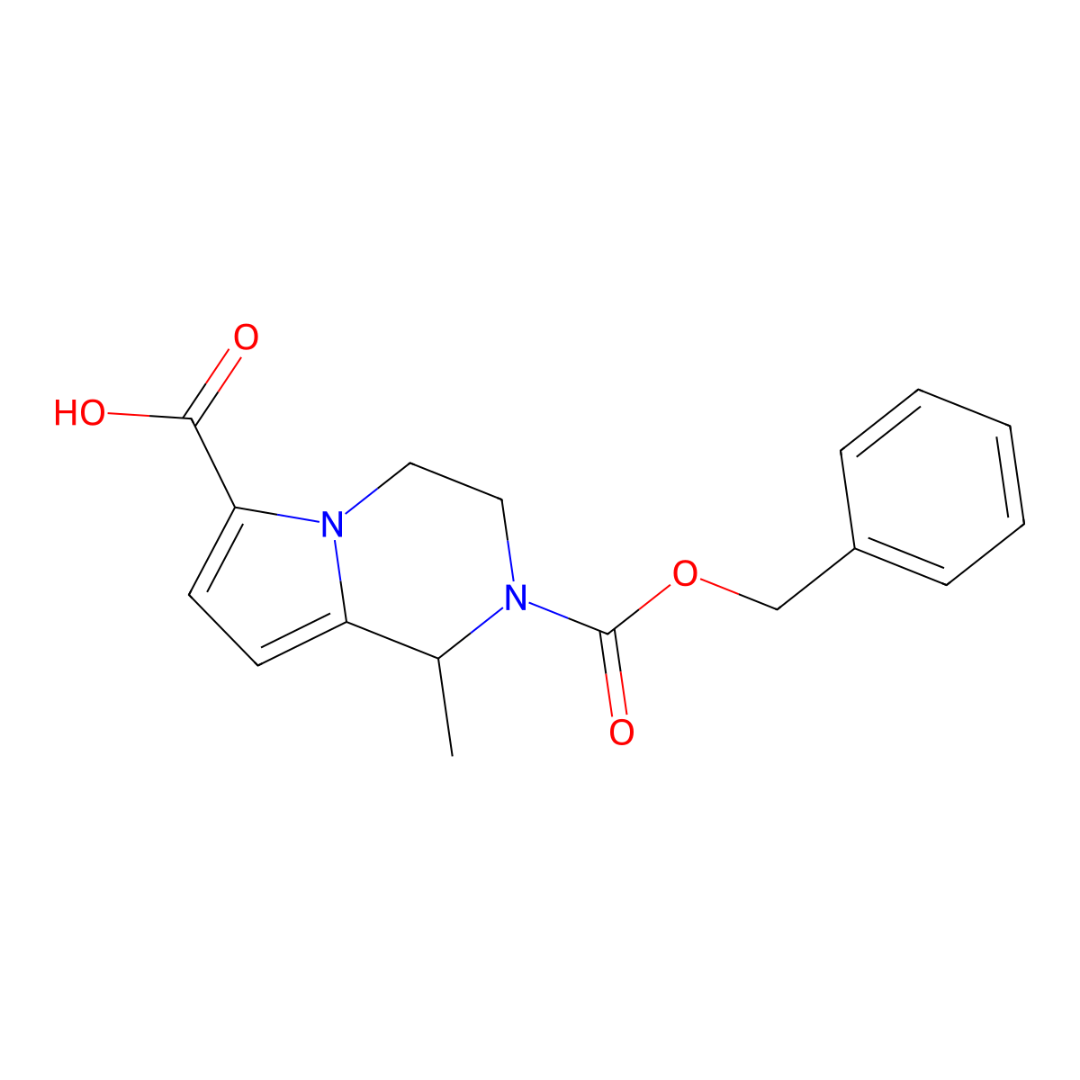 2-[(benzyloxy)carbonyl]-1-methyl-1H,2H,3H,4H-pyrrolo[1,2-a]pyrazine-6-carboxylic acid molecular structure, CAS 1119261-11-8