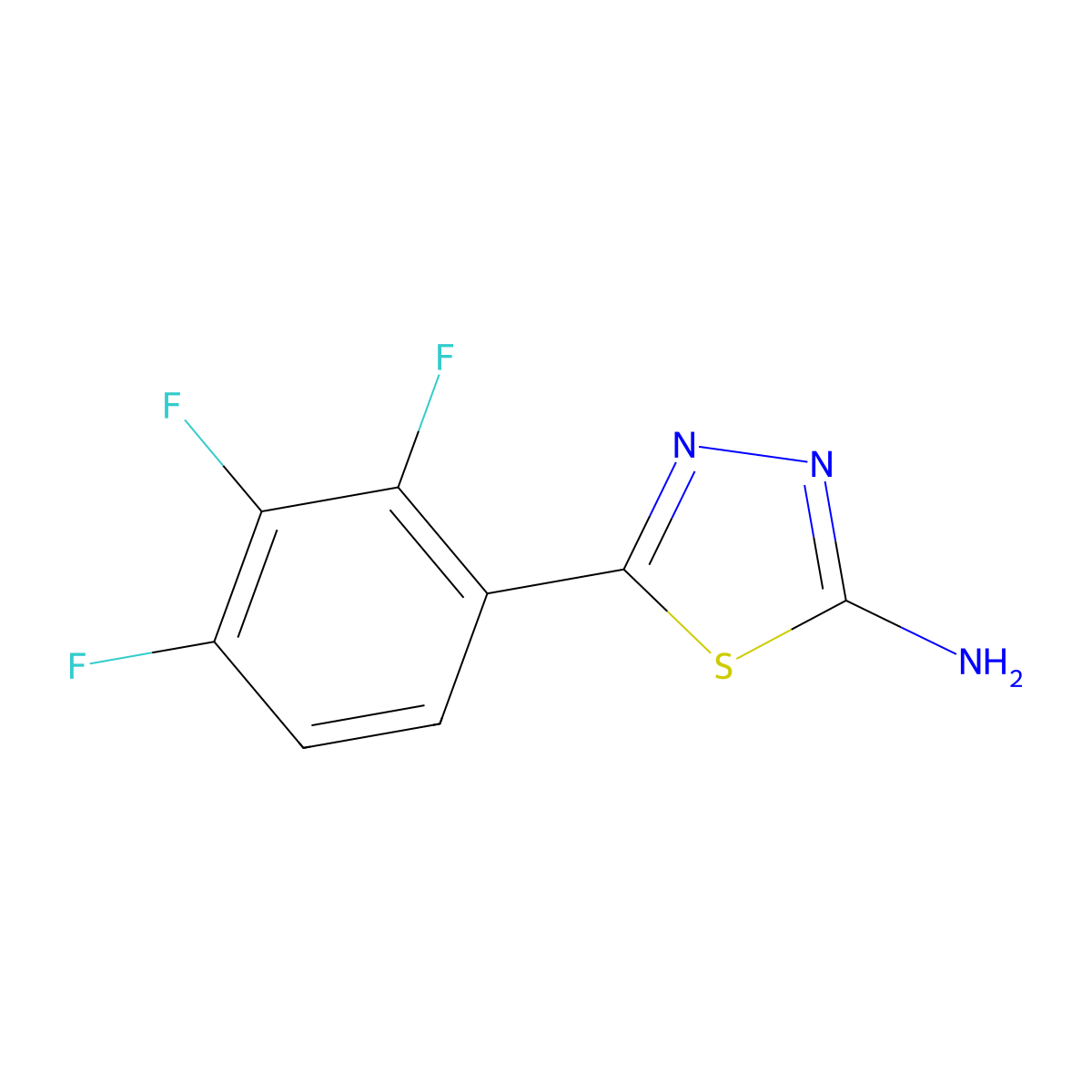 2-Amino-5-(2,3,4-trifluorophenyl)-1,3,4-thiadiazole molecular structure, CAS 1119265-89-2