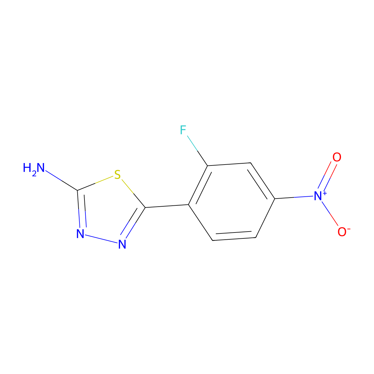 5-(2-Fluoro-4-nitrophenyl)-1,3,4-thiadiazol-2-amine molecular structure, CAS 1119265-98-3