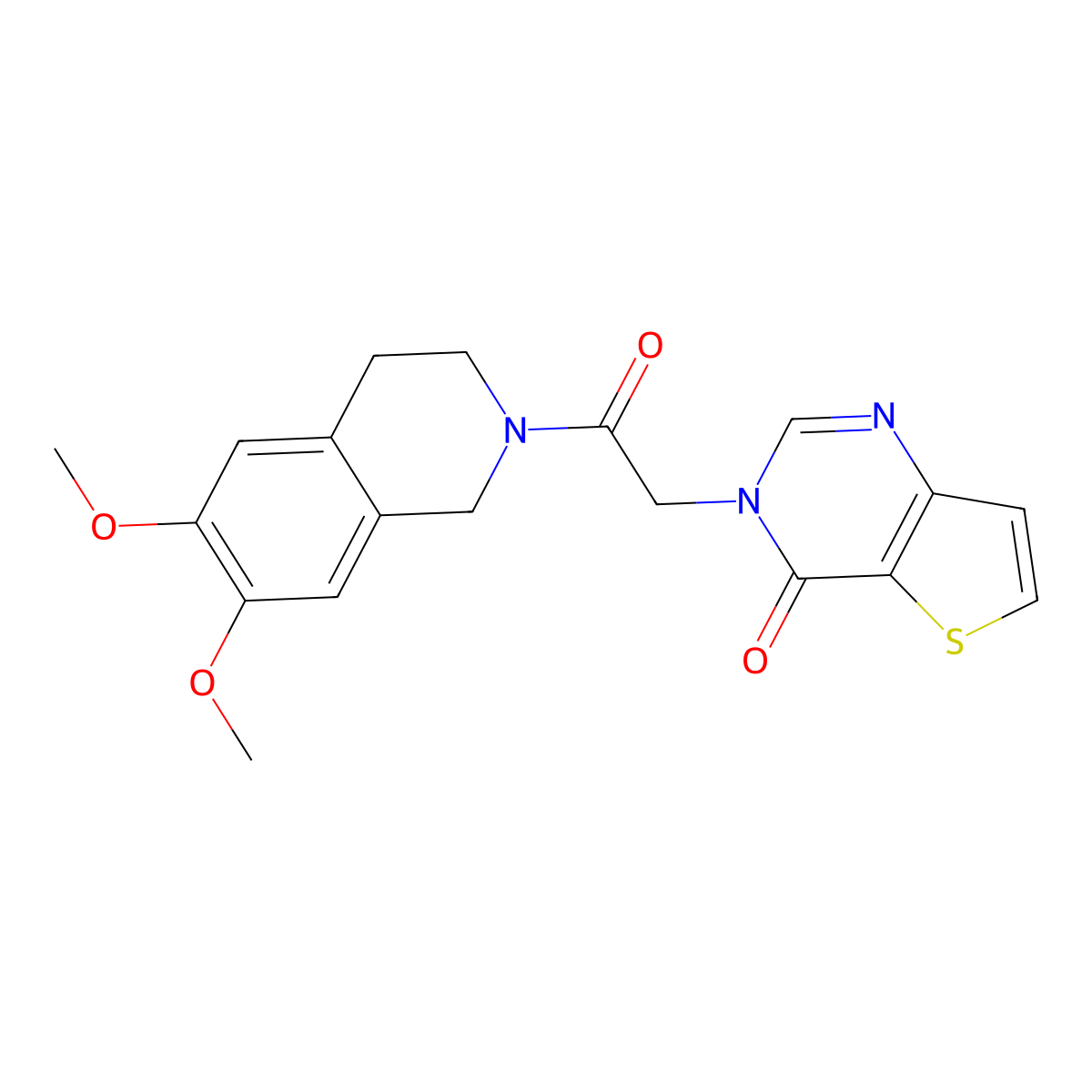 3-[2-(6,7-dimethoxy-3,4-dihydroisoquinolin-2(1H)-yl)-2-oxoethyl]thieno[3,2-d]pyrimidin-4(3H)-one molecular structure, CAS 1119266-56-6