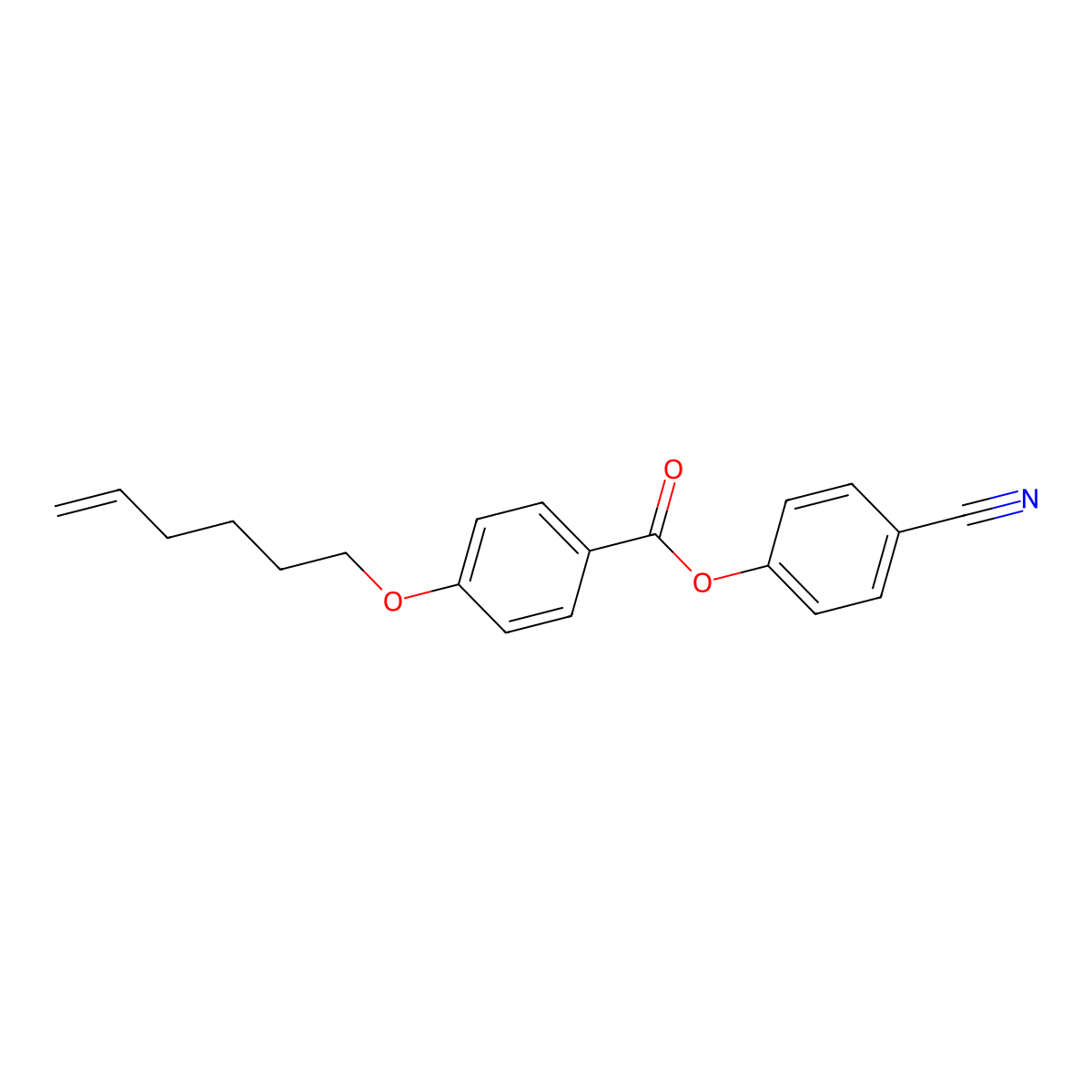 Benzoic acid, 4-(5-hexenyloxy)-, 4-cyanophenyl ester molecular structure, CAS 111928-40-6