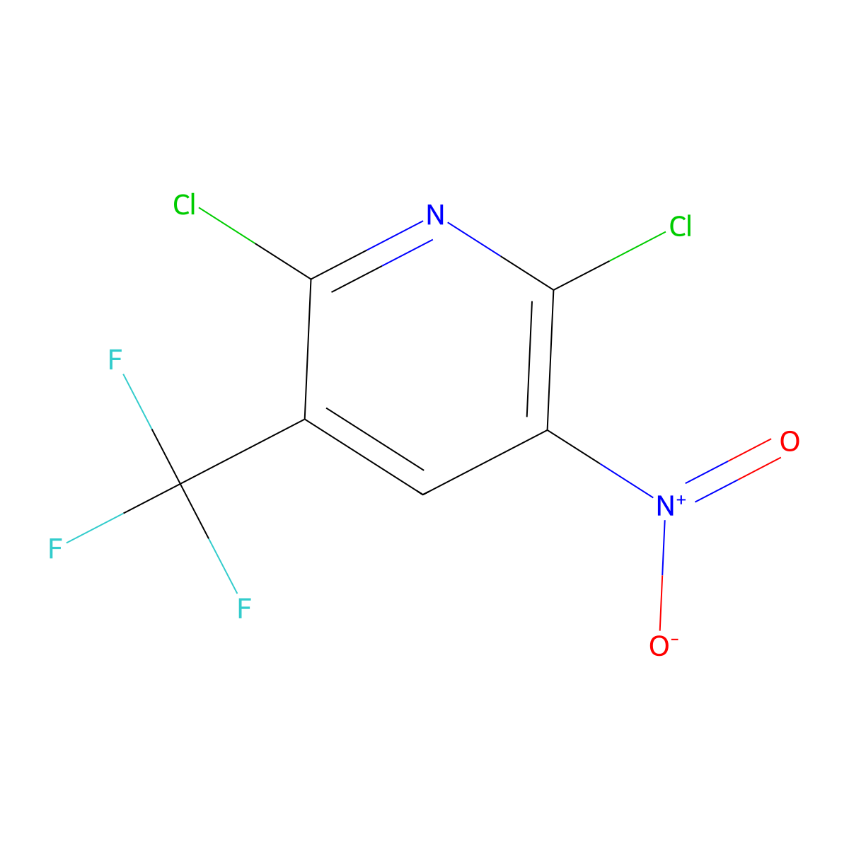 2,6-Dichloro-3-nitro-5-(trifluoromethyl)pyridine molecular structure, CAS 111928-63-3
