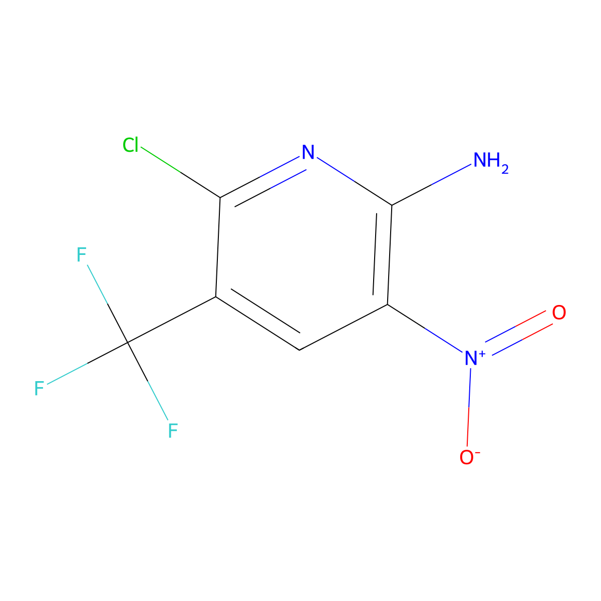 6-Chloro-3-nitro-5-(trifluoromethyl)pyridin-2-amine molecular structure, CAS 111928-64-4