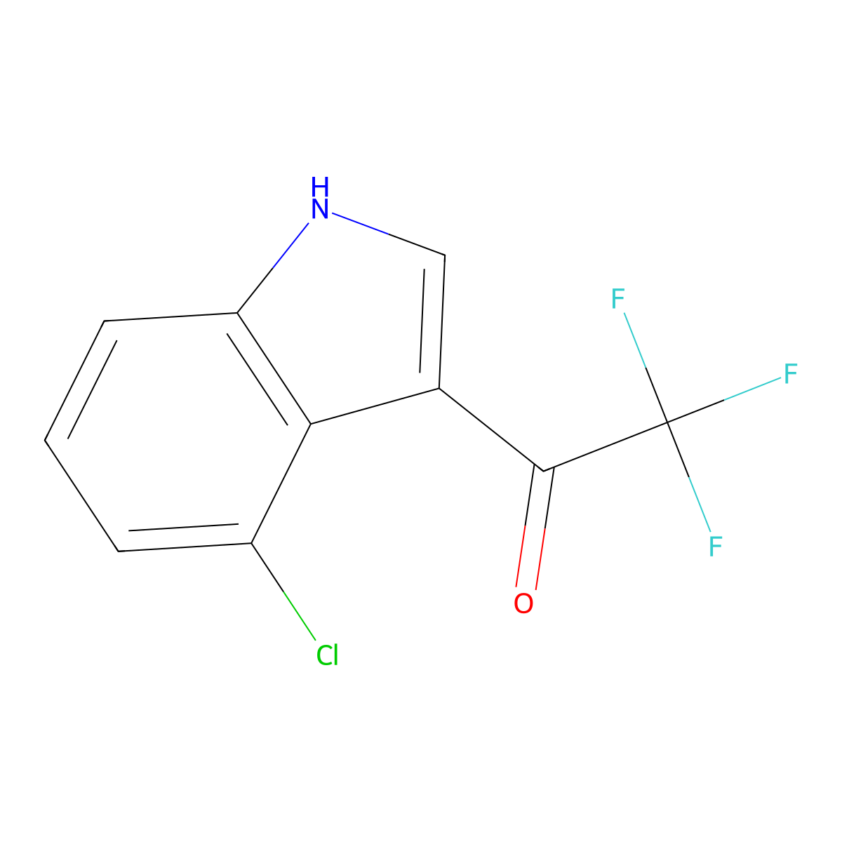 1-(4-chloro-1H-indol-3-yl)-2,2,2-trifluoroethanone molecular structure, CAS 1119282-66-4