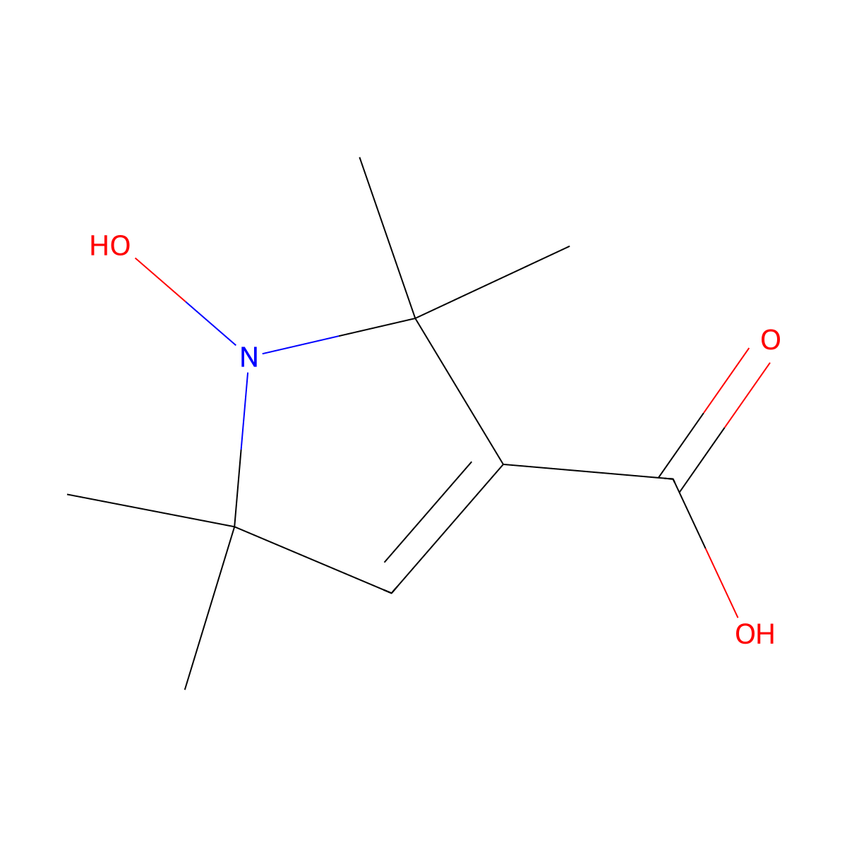 1-Hydroxy-2,2,5,5-tetramethyl-2,5-dihydro-1h-pyrrole-3-carboxylic acid molecular structure, CAS 111930-19-9