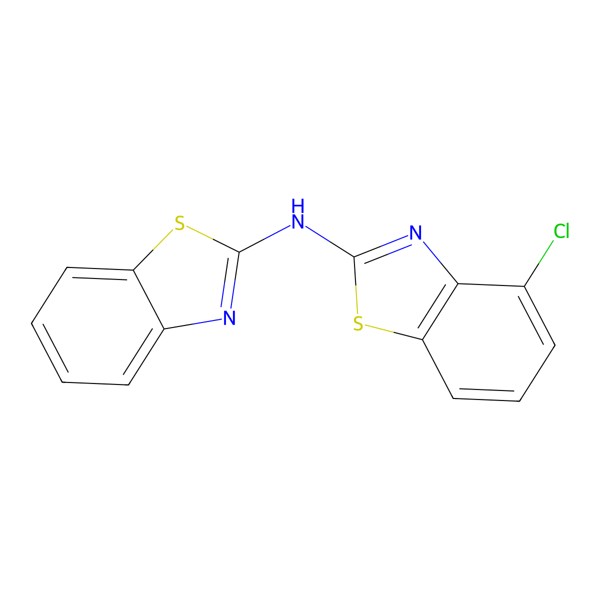 2-Benzothiazolamine, N-2-benzothiazolyl-4-chloro- molecular structure, CAS 111931-61-4
