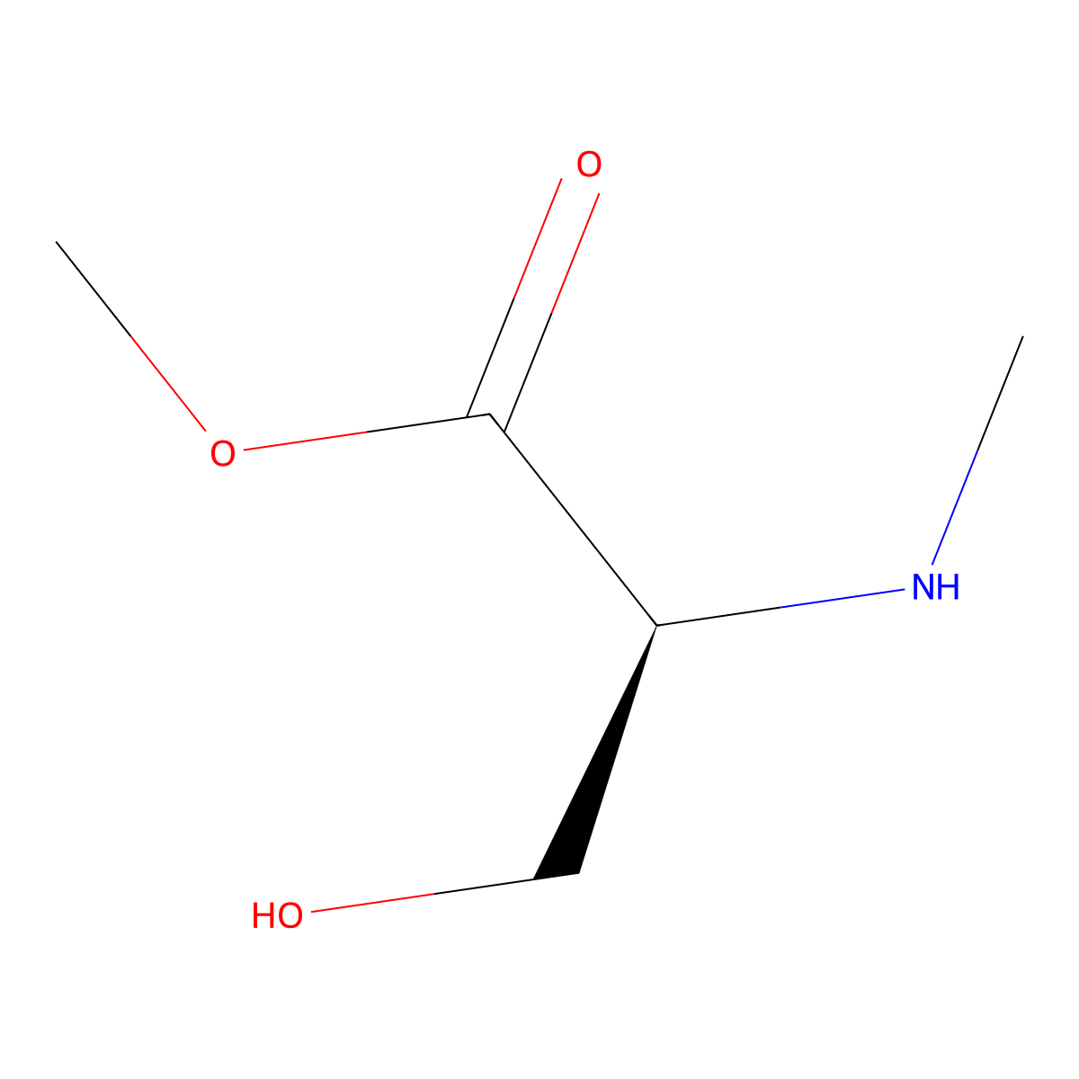 Methyl (2S)-3-hydroxy-2-(methylamino)propanoate molecular structure, CAS 111934-24-8