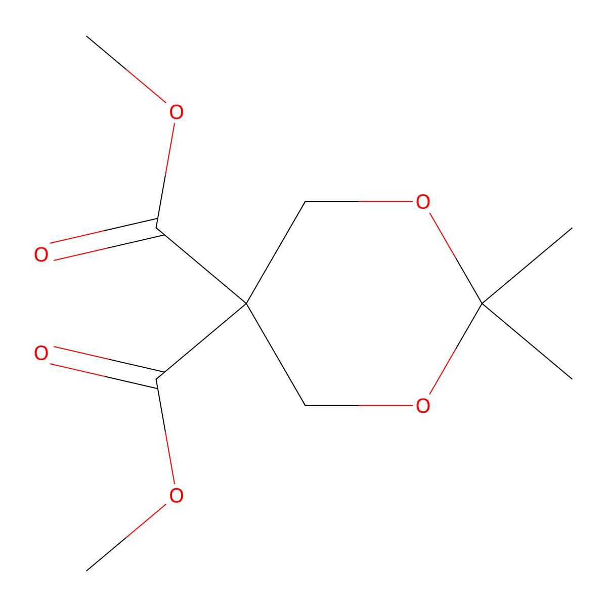 Dimethyl 2,2-dimethyl-1,3-dioxane-5,5-dicarboxylate molecular structure, CAS 111934-93-1