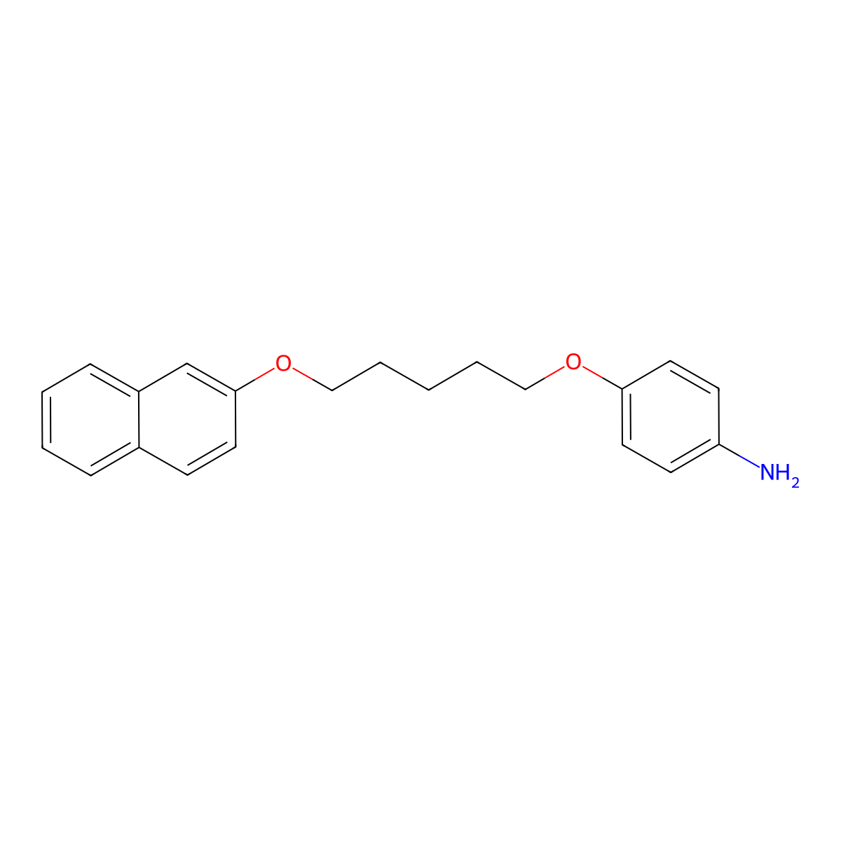 ANILINE, p-(5-(2-NAPHTHYLOXY)PENTYLOXY)- molecular structure, CAS 111935-92-3