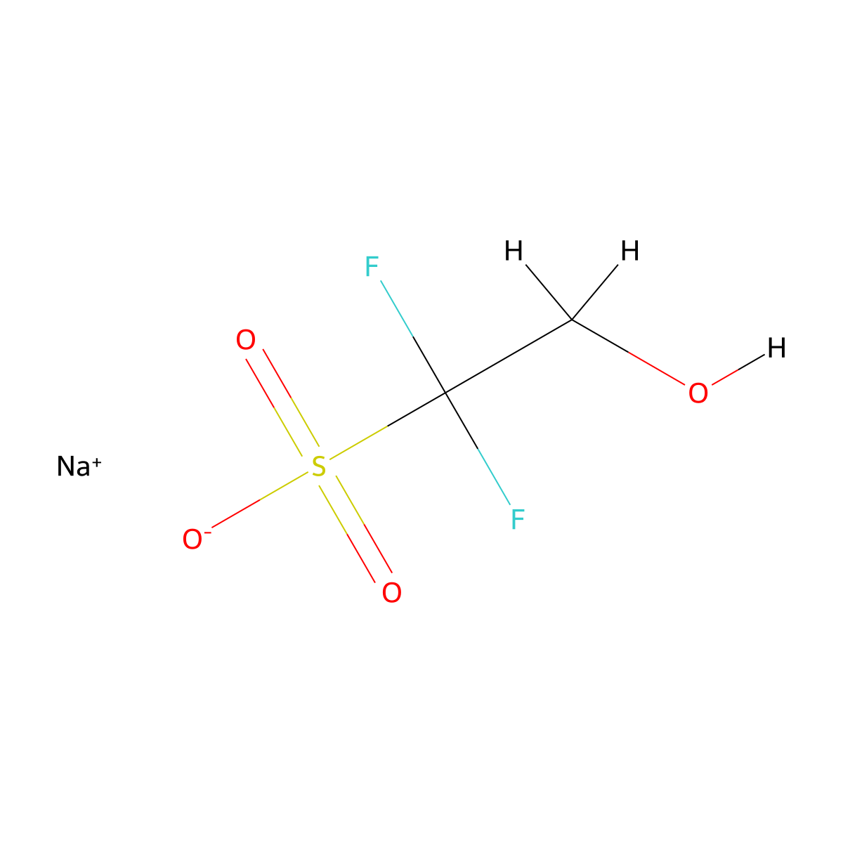 Sodium 1,1-difluoro-2-hydroxyethanesulfonate molecular structure, CAS 1119360-53-0