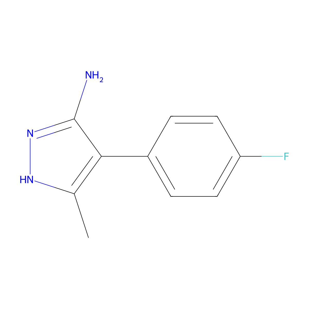 4-(4-fluorophenyl)-3-methyl-1H-pyrazol-5-amine molecular structure, CAS 1119390-95-2