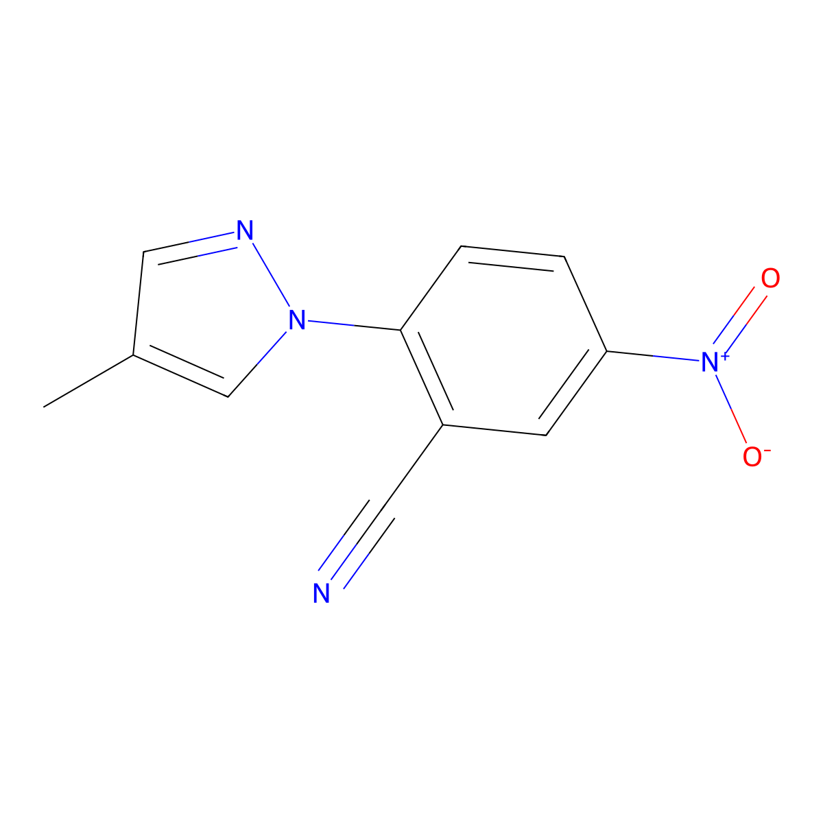 2-(4-methyl-1H-pyrazol-1-yl)-5-nitrobenzonitrile molecular structure, CAS 1119391-10-4