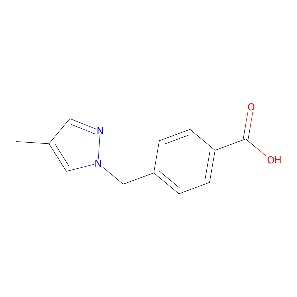 4-[(4-Methyl-1H-pyrazol-1-YL)methyl]benzoic acid molecular structure, CAS 1119391-16-0