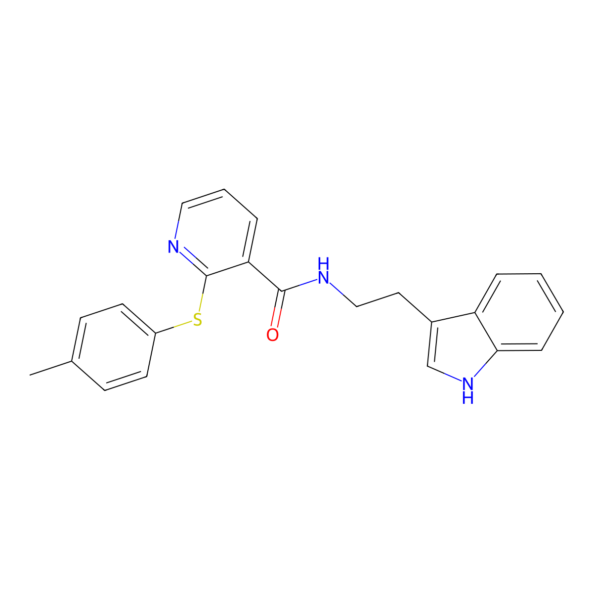 N-(2-Indol-3-ylethyl)(2-(4-methylphenylthio)(3-pyridyl))formamide molecular structure, CAS 1119391-57-9