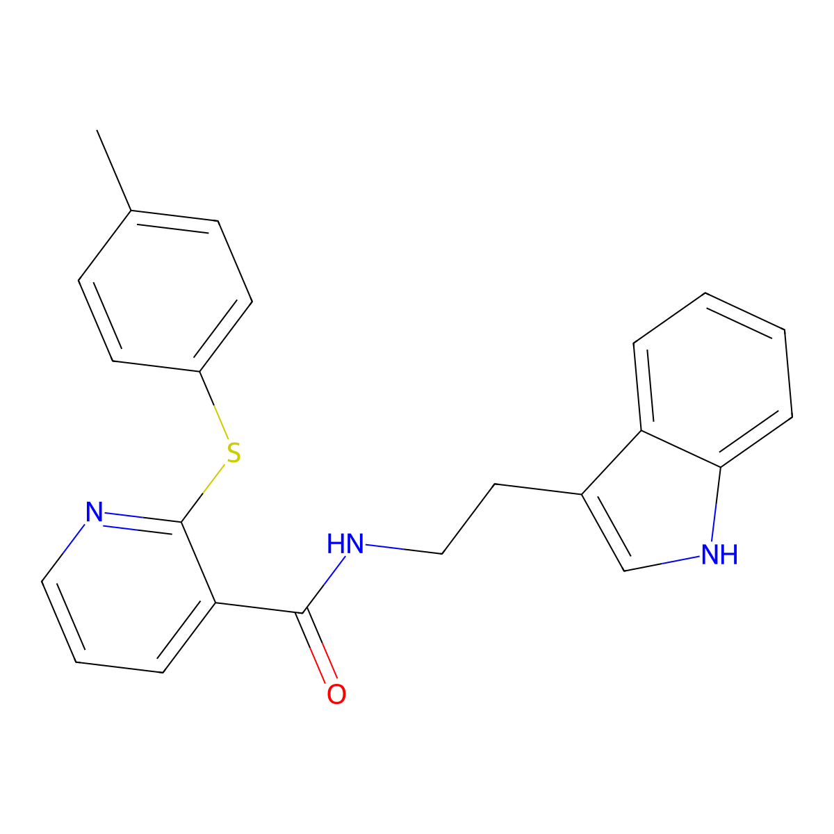 N-(2-Indol-3-ylethyl)(2-(4-methylphenylthio)(3-pyridyl))formamide molecular structure, CAS 1119391-57-9
