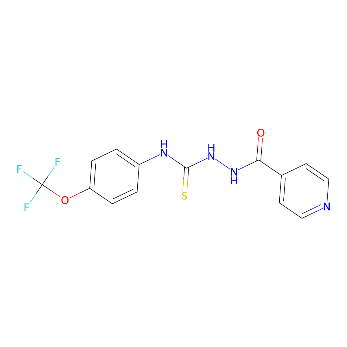 1-(4-Pyridylcarbonyl)-4-(4-trifluoromethoxyphenyl)thiosemicarbazide molecular structure, CAS 1119391-60-4