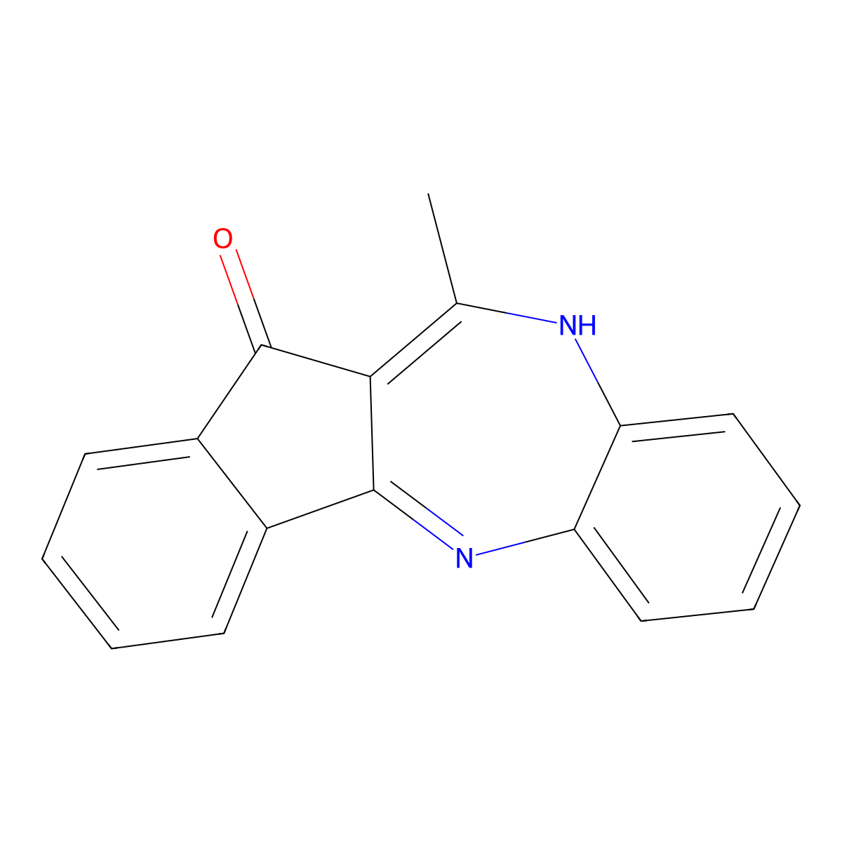 11-methyl-10H-indeno[2,1-c][1,5]benzodiazepin-12-one molecular structure, CAS 1119391-68-2