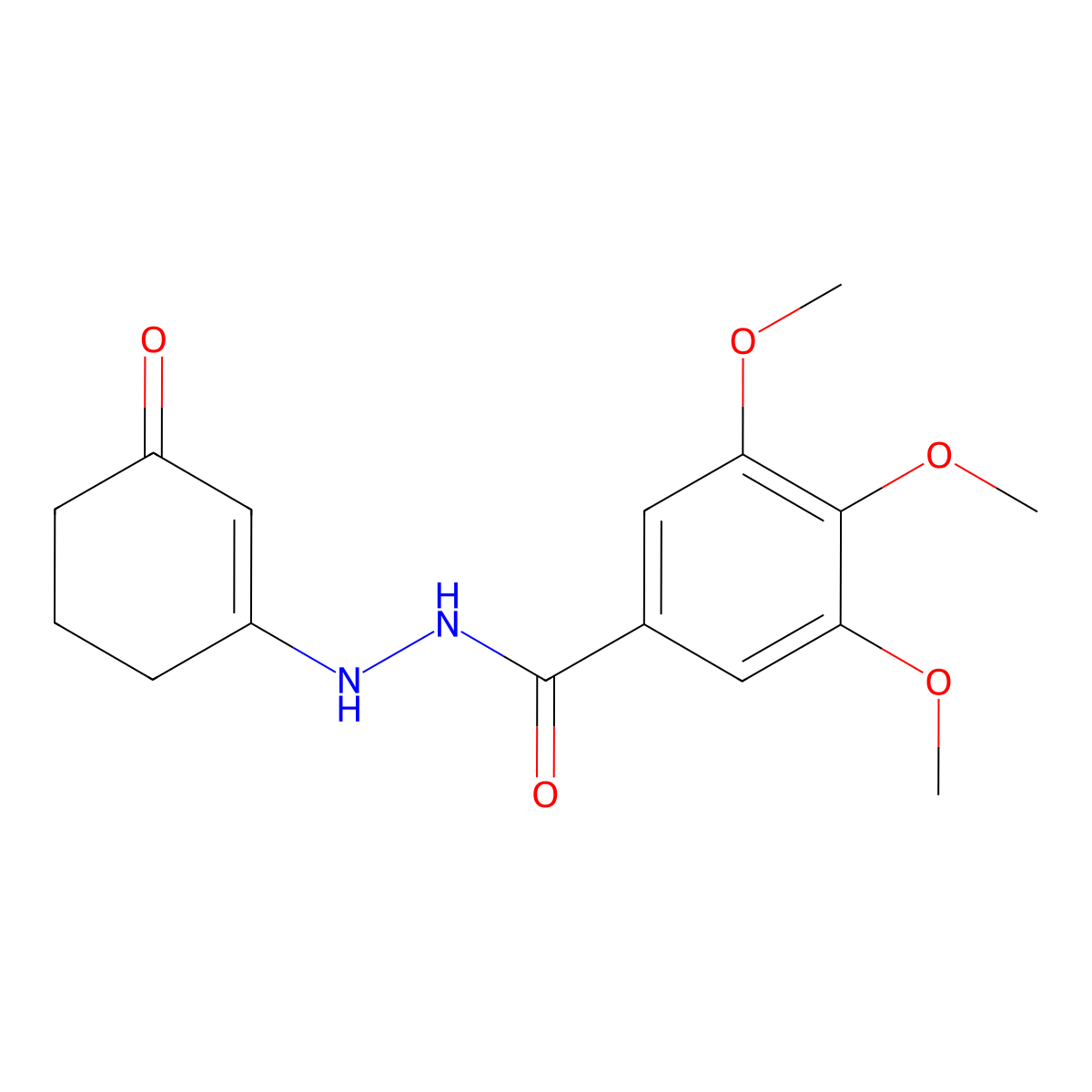 N-((3-Oxocyclohex-1-enyl)amino)(3,4,5-trimethoxyphenyl)formamide molecular structure, CAS 1119391-78-4