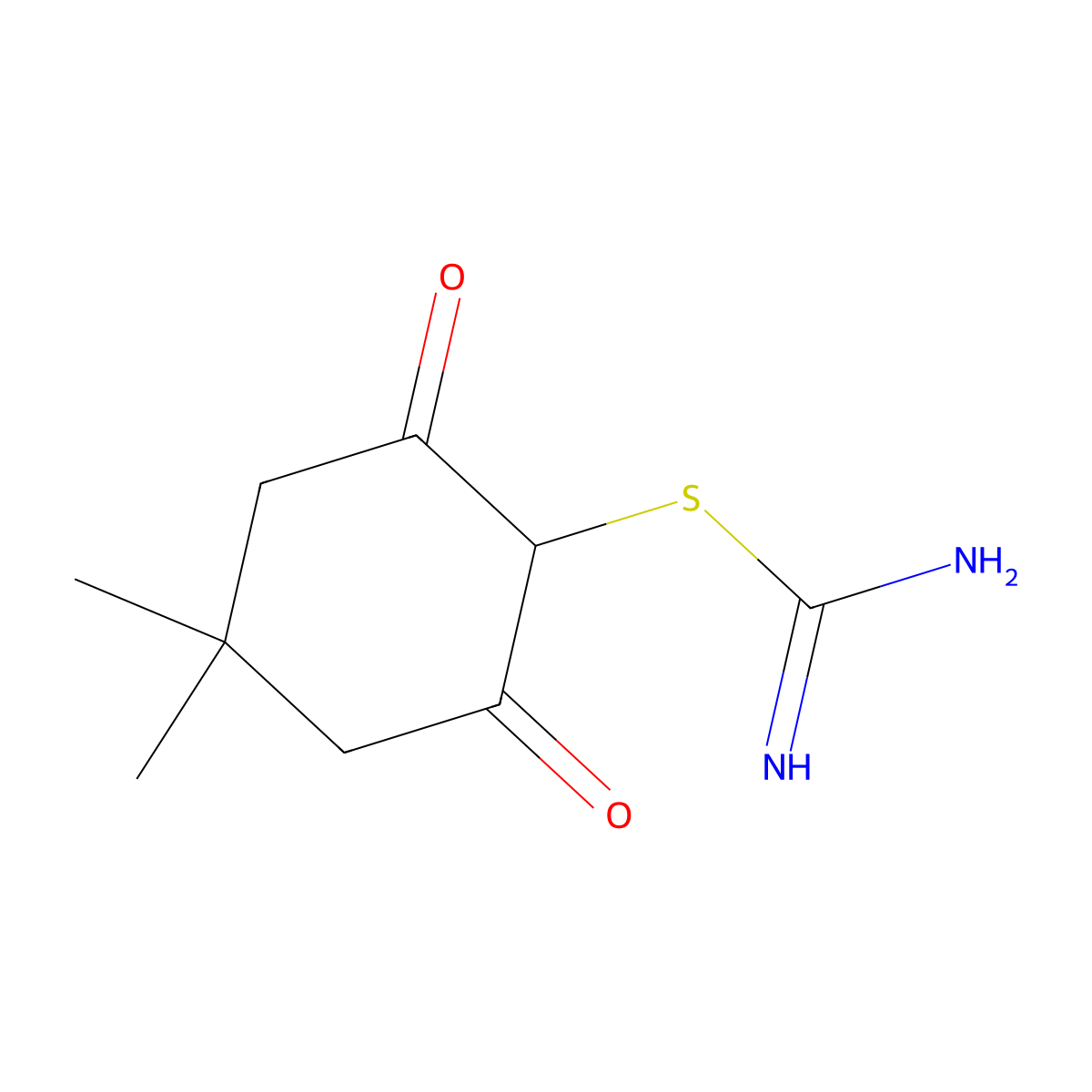 (4,4-Dimethyl-2,6-dioxocyclohexyl)thiocarboxamidine molecular structure, CAS 1119391-81-9