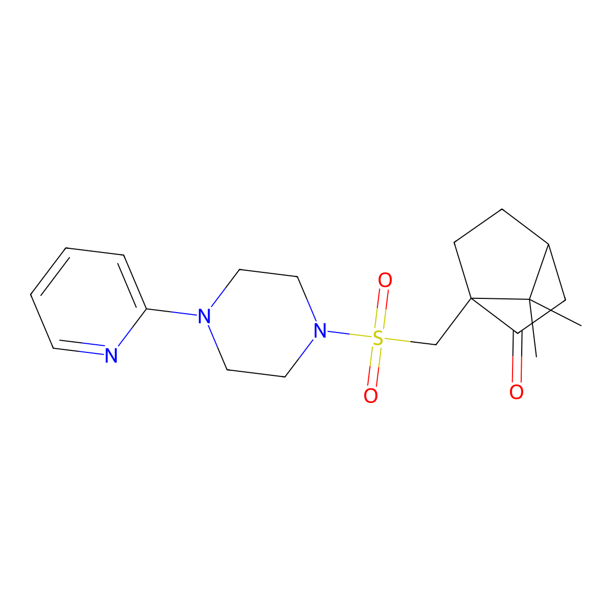 7,7-Dimethyl-1-({[4-(2-pyridinyl)piperazino]sulfonyl}methyl)bicyclo[2.2.1]heptan-2-one molecular structure, CAS 1119391-83-1