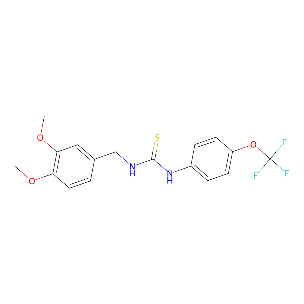 N-(3,4-dimethoxybenzyl)-N'-[4-(trifluoromethoxy)phenyl]thiourea molecular structure, CAS 1119391-84-2